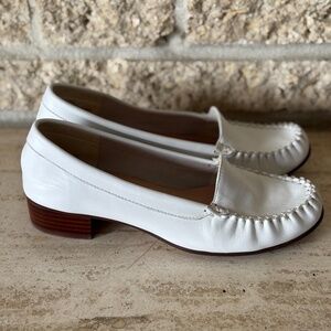 Maryam Nassir Zadeh x J Crew White Leather Heels Loafers Moccasin Size 7